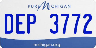 MI license plate DEP3772