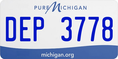 MI license plate DEP3778
