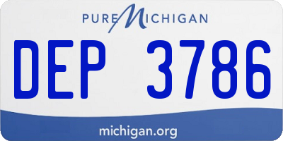 MI license plate DEP3786