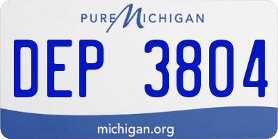 MI license plate DEP3804