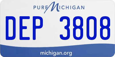MI license plate DEP3808
