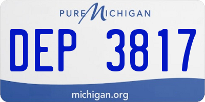 MI license plate DEP3817