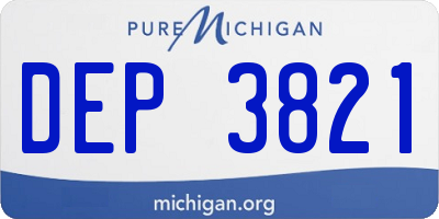 MI license plate DEP3821