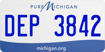MI license plate DEP3842