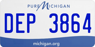 MI license plate DEP3864