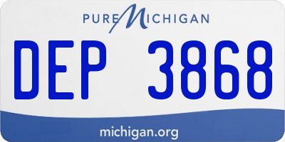MI license plate DEP3868
