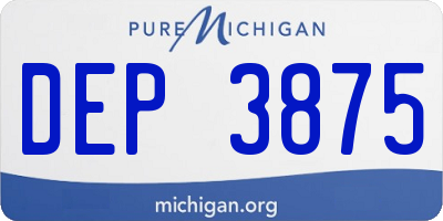 MI license plate DEP3875