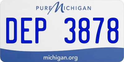 MI license plate DEP3878