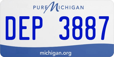 MI license plate DEP3887