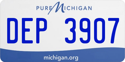 MI license plate DEP3907