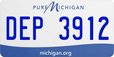 MI license plate DEP3912