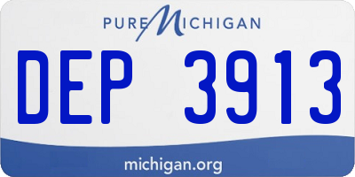 MI license plate DEP3913