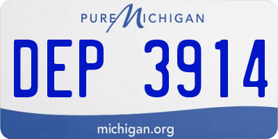 MI license plate DEP3914