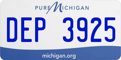 MI license plate DEP3925