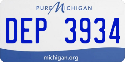 MI license plate DEP3934