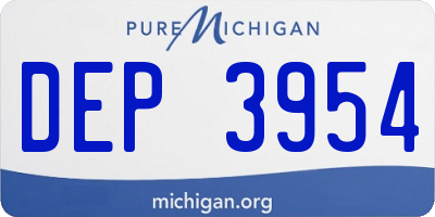 MI license plate DEP3954
