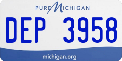MI license plate DEP3958