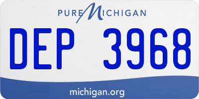 MI license plate DEP3968