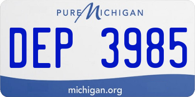 MI license plate DEP3985