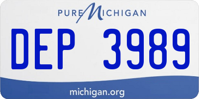 MI license plate DEP3989
