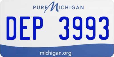 MI license plate DEP3993