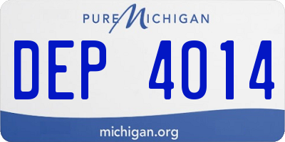 MI license plate DEP4014