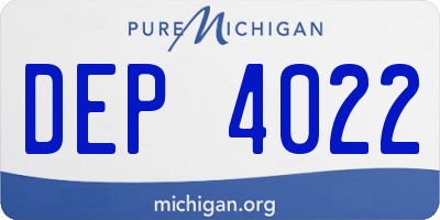 MI license plate DEP4022