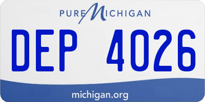 MI license plate DEP4026