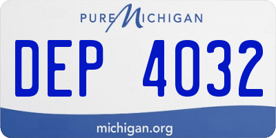 MI license plate DEP4032