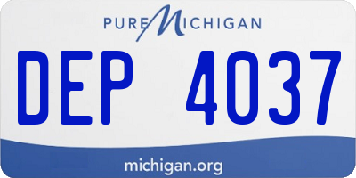 MI license plate DEP4037