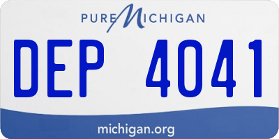 MI license plate DEP4041