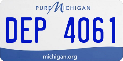 MI license plate DEP4061