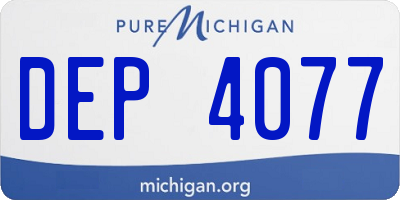 MI license plate DEP4077