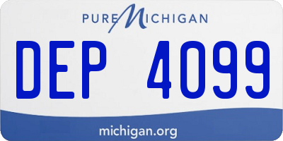 MI license plate DEP4099
