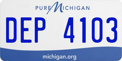 MI license plate DEP4103