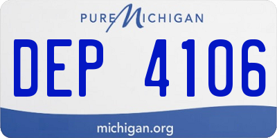 MI license plate DEP4106