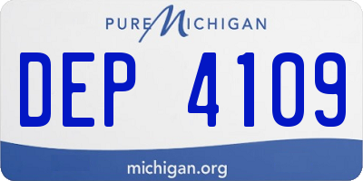 MI license plate DEP4109