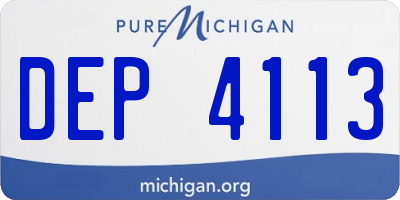 MI license plate DEP4113