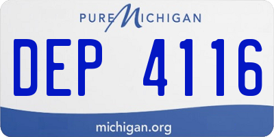 MI license plate DEP4116