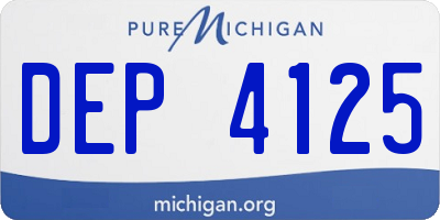 MI license plate DEP4125