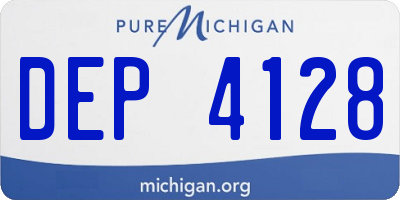 MI license plate DEP4128