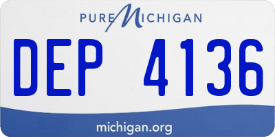 MI license plate DEP4136