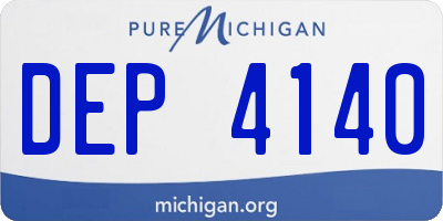 MI license plate DEP4140