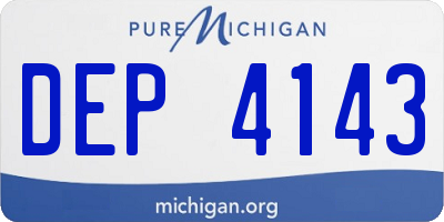 MI license plate DEP4143