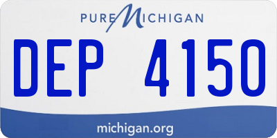 MI license plate DEP4150