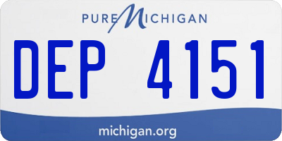 MI license plate DEP4151