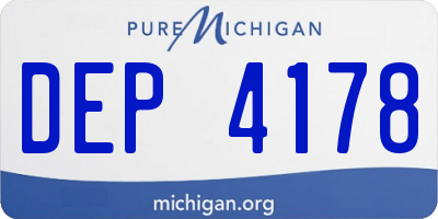 MI license plate DEP4178