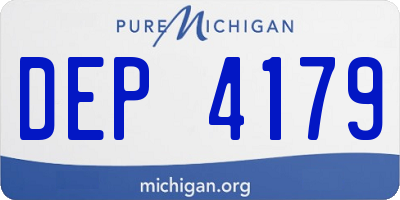 MI license plate DEP4179