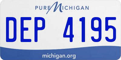 MI license plate DEP4195
