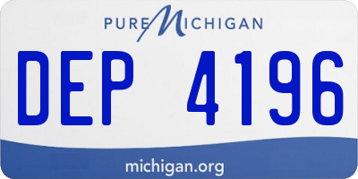 MI license plate DEP4196